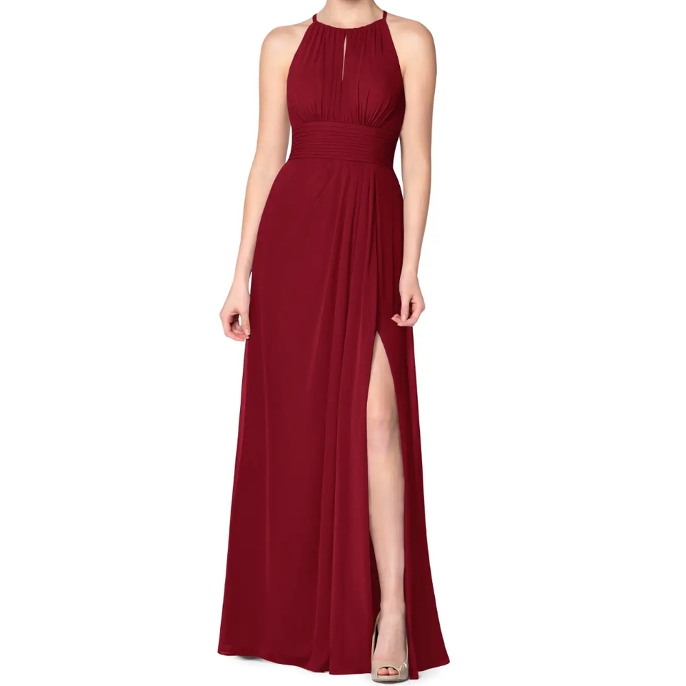 Floor-length gown, A-line cut in elegant chiffon Bridesmad prom